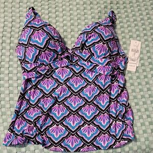 Leilani Purple and Blue Bustier Tank Top